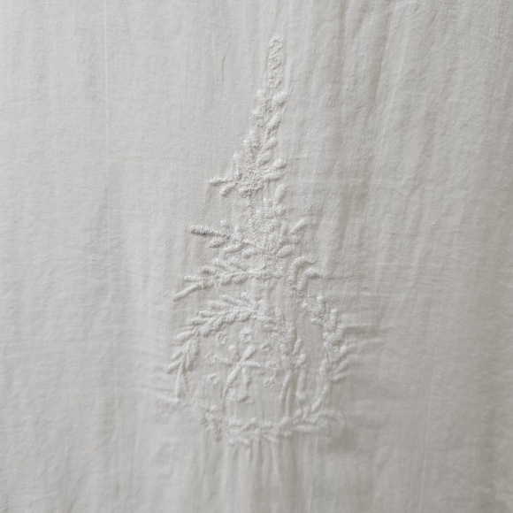 Papy Boez Boho Lagen Look Dress Cotton Off White Embroidered Lace Detail M/L - Picture 9 of 16